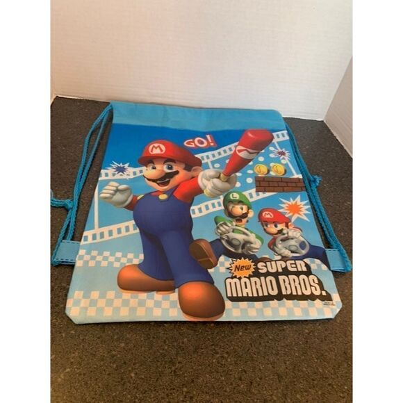 Super Mario WII Drawstring Mini Nylon Backpack - Picture 2 of 3